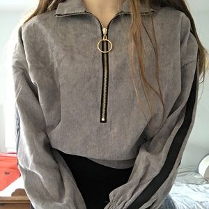 Quarter Zip Corduroy Sweatshirt